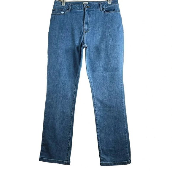 L.L. Bean Classic Fit Jeans Women's Size 16  straight leg blue - Picture 1 of 16